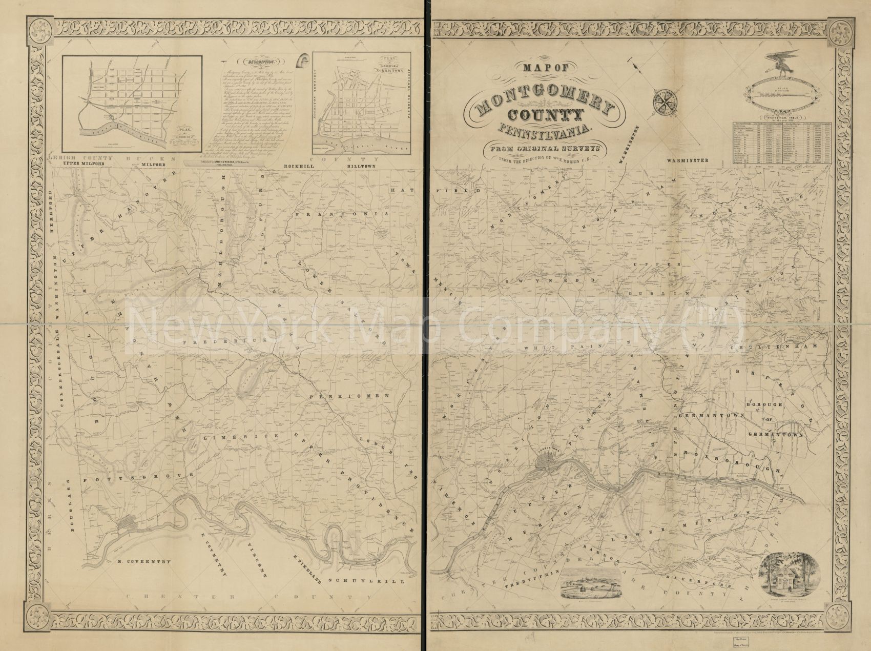 1849 Map Map of Montgomery County Pennsylvania : from original