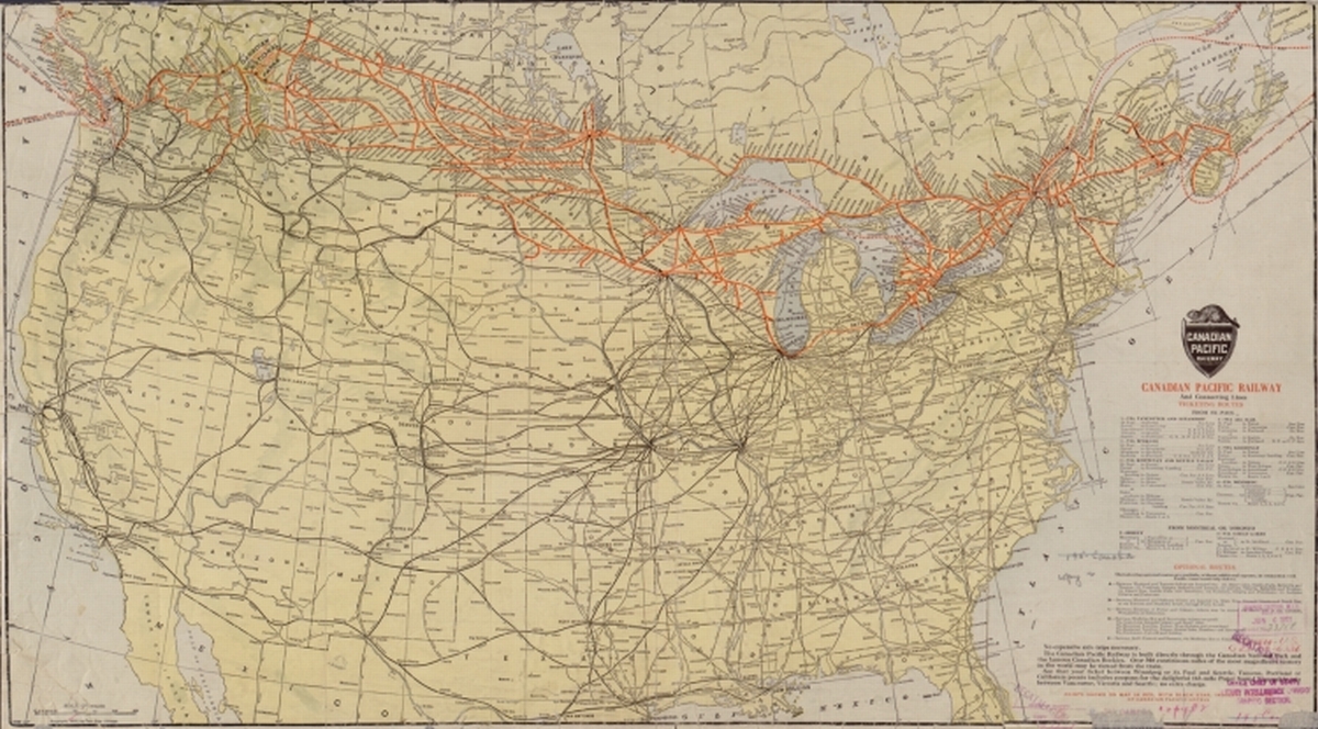 1912 MAP OF Canadian Pacific Railway | Railroad Map of Canada | Vintage ...